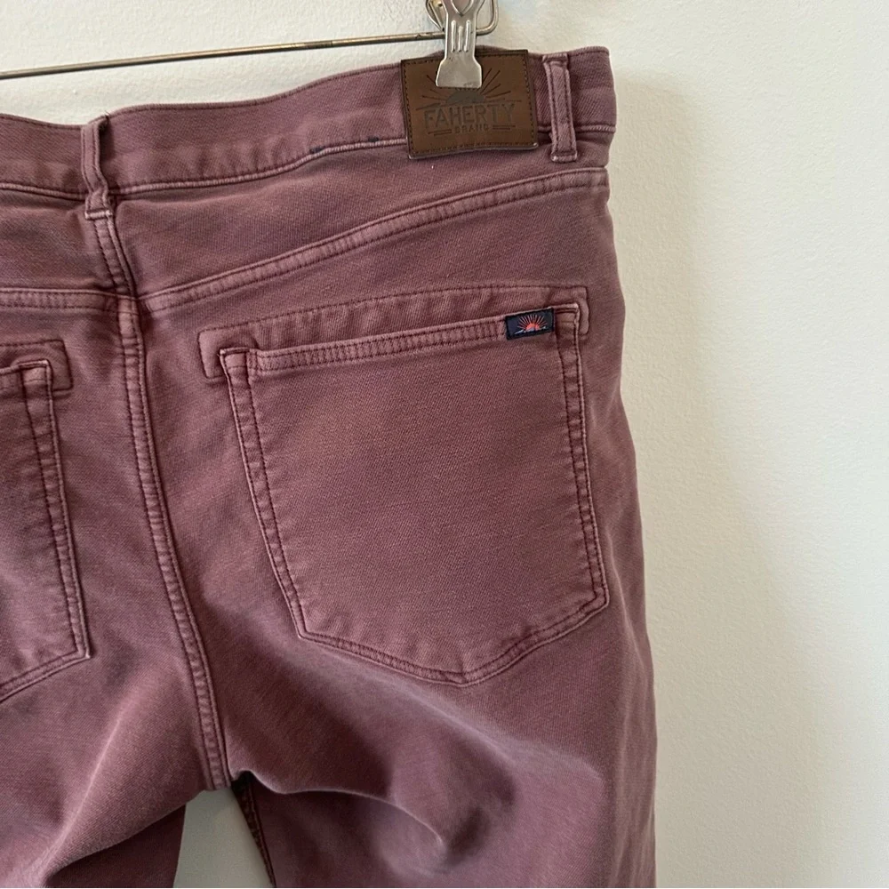Faherty stretch Terry 5 pockets pants jeans fall burgundy slim straight Size 38